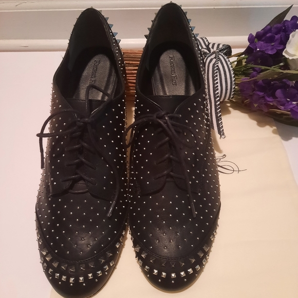 RACHEL Rachel Roy Shoes - Rachel Roy Black Greer Studded Oxfords, Size 10B